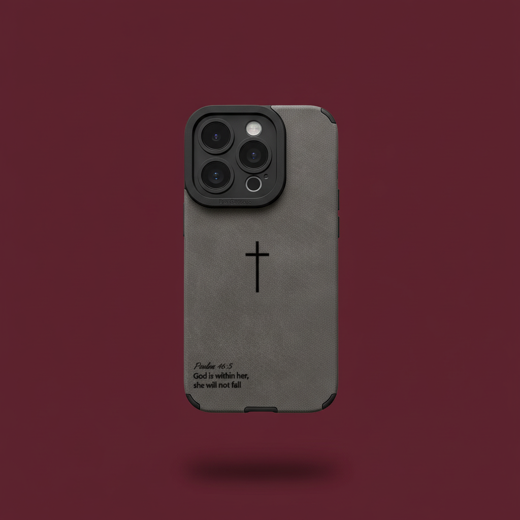 Cross Bible Verse iPhone Case - Christian Faith Shockproof Cover